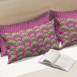 Modern Floral Pattern in Plum and Green