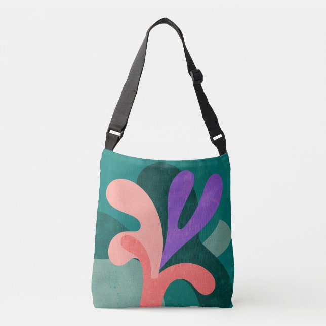 Modern Floral Shape Tote Bag – Bold Color Botanica (Frente)