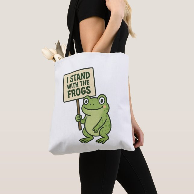 Modern Frog Lover Tote (Close Up)
