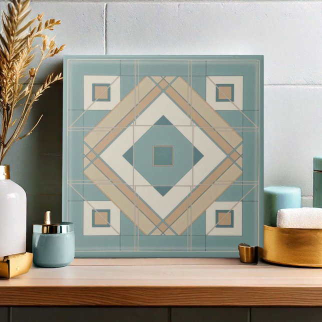 Modern Geometric Abstract Pat#15 Teal ID1192 (Criador carregado)