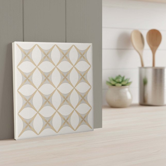 Modern Geometric Abstract Pat#18 Greige ID1192 (Criador carregado)