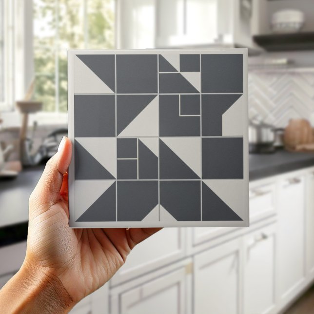 Modern Geometric Abstract Pat#1 Black ID1192 (Criador carregado)