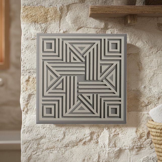 Modern Geometric Abstract Pat#30 Warm Gray ID1192 (Criador carregado)