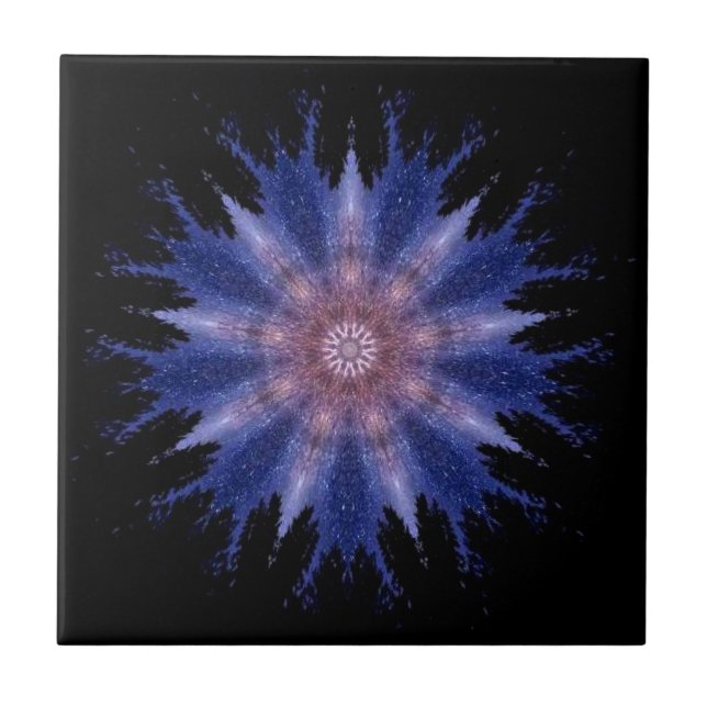 Modern geometric art violet stars black decor (Frente)