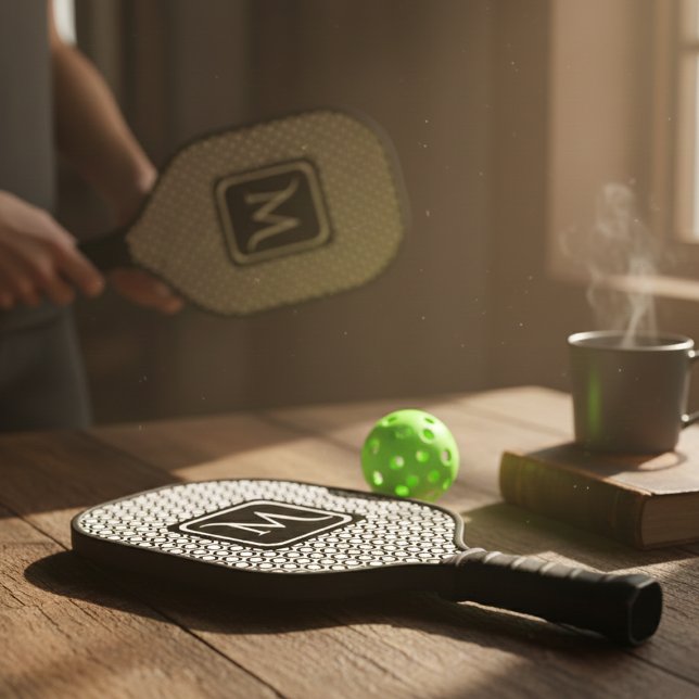 Modern Geometric Monogram Black White (Criador carregado)