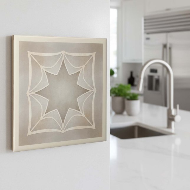 Modern Geometric Starburst Pat#28 Greige ID1192 (Criador carregado)