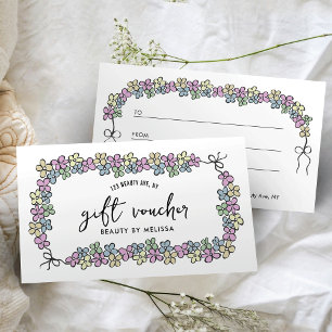 Modern Girly Floral Boutique Salon Gift Voucher