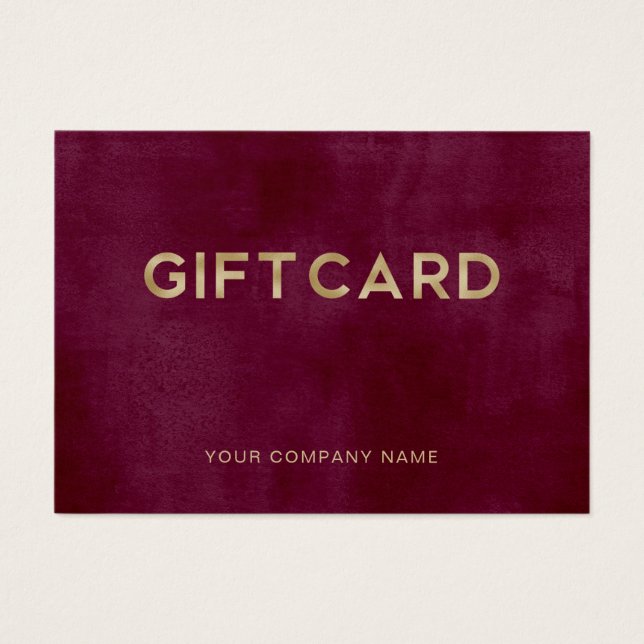 Modern Glam Burgundy e Dourado | Cartão-presente (Frente)