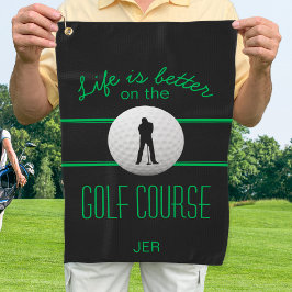 Modern Golfer Pro Esporte Monograma Verde Preto
