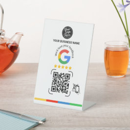 Modern Google Feedback QR Code White