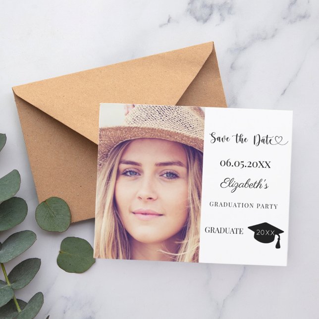 Modern Graduation Party Save the Date card (Criador carregado)