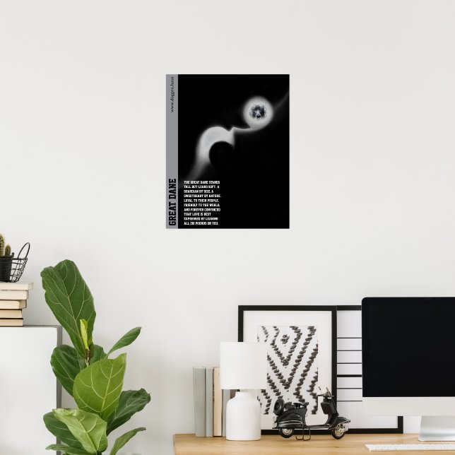 Modern Great Dane Poster green (Escritório em casa)