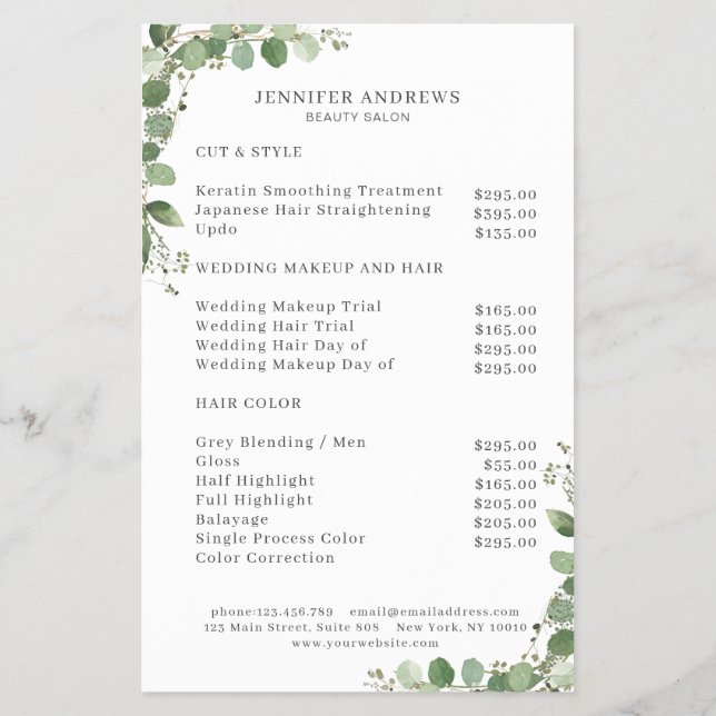 Modern, Greenery Flyer (Verso)