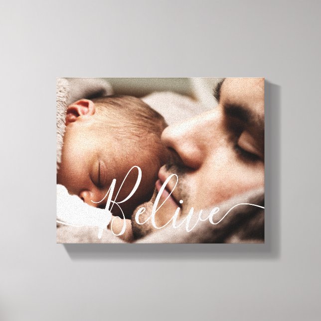 Modern handwritten script Believe Canvas Print (Frente)