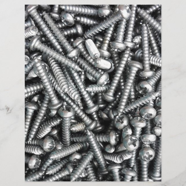 Modern Handyman Tools Silver Padrão de Parafuso (Frente)