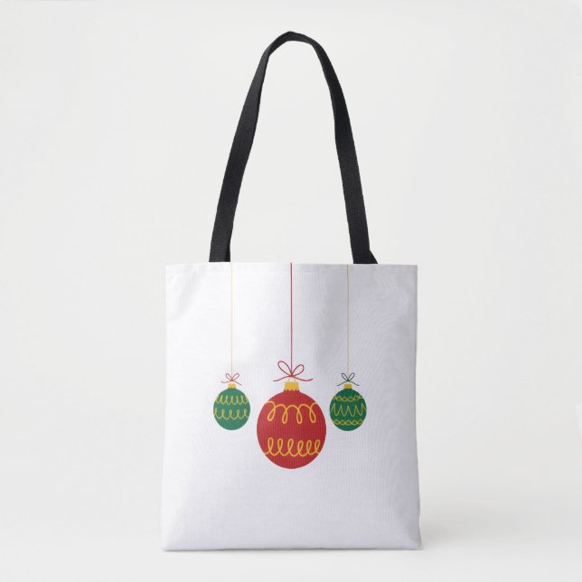 Modern Hanging Christmas Ornaments Tote (Frente)
