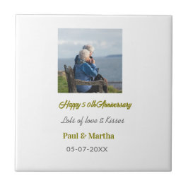 Modern happy 50th anniversary add name date photo 