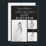 Modern Hearts Black & White Photo Sweet 16 Party<br><div class="desc">Itens correspondentes disponíveis.</div>