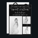 Modern Hearts Black & White Photo Sweet 16 Party<br><div class="desc">Itens correspondentes disponíveis.</div>