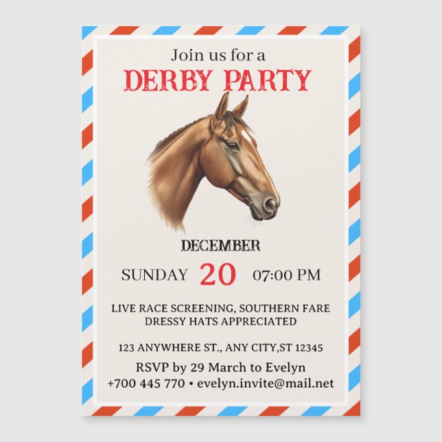 Modern Horse Racing Event Invitation (Frente)