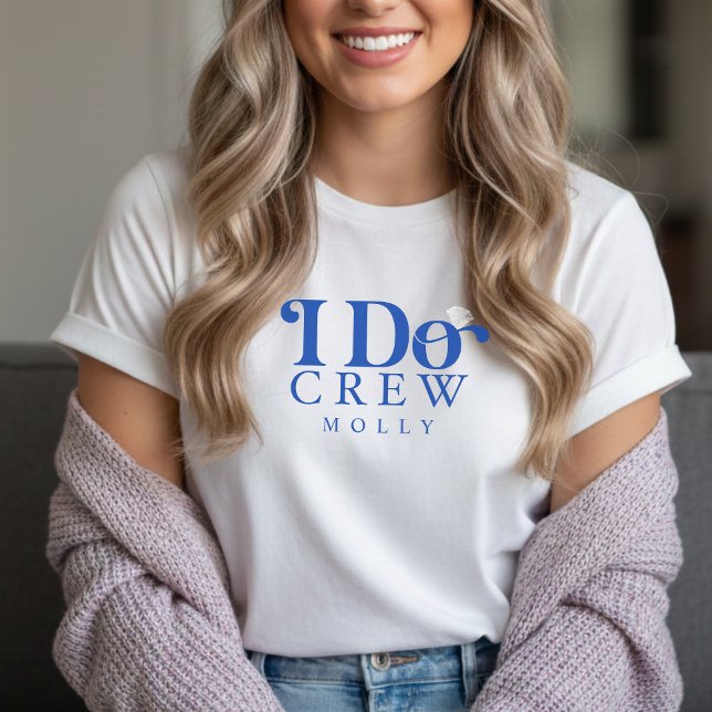 Modern I Do Crew Cobalt Blue Bridesmaid (Get the crew together in style with this trendy "I Do Crew" design!)