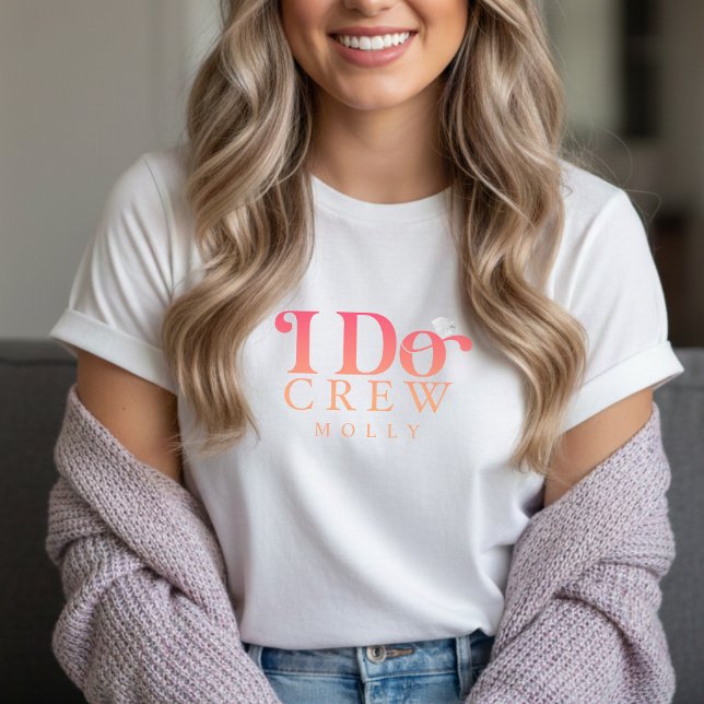 Modern I Do Crew Sunset Gradient Bridesmaid (Get the crew together in style with this trendy "I Do Crew" design!)
