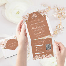 Modern Islâmico Boho Terracotta Floral Nikah Walim