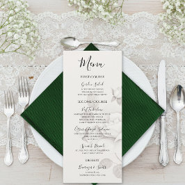 Modern Ivory Rose Wedding Flat Menu