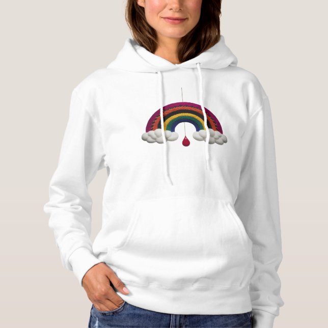 Modern Knitted Rainbow Cloud Drop Art Pullover (Frente)