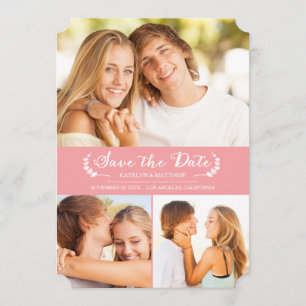 Modern Laurel Save the Date Cartão com fotos / Ros