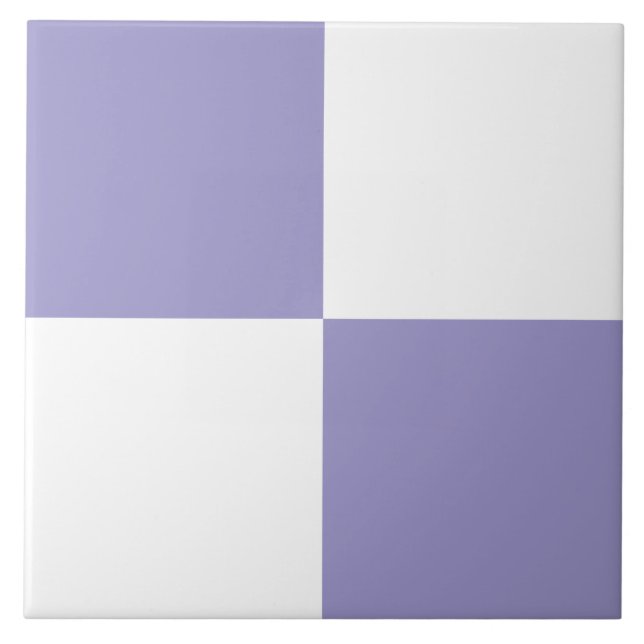 Modern Lavender White Checkered Ceramic Tile (Frente)