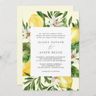 Modern Lemon Garden   Convite para Casamento Amare