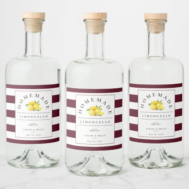 Modern Limoncello Dark Burgundy Stripe (Garrafas)