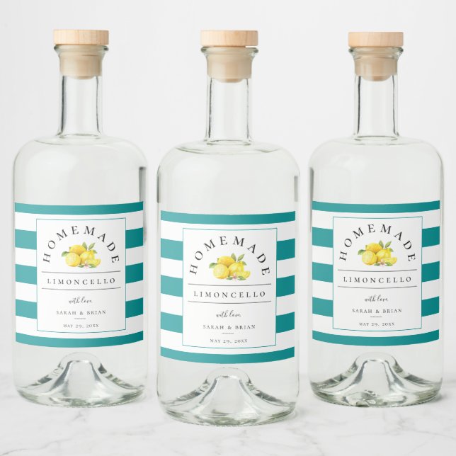 Modern Limoncello Dark Teal Stripe (Garrafas)