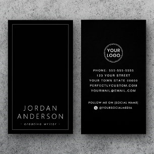 Modern logo social media black business cards