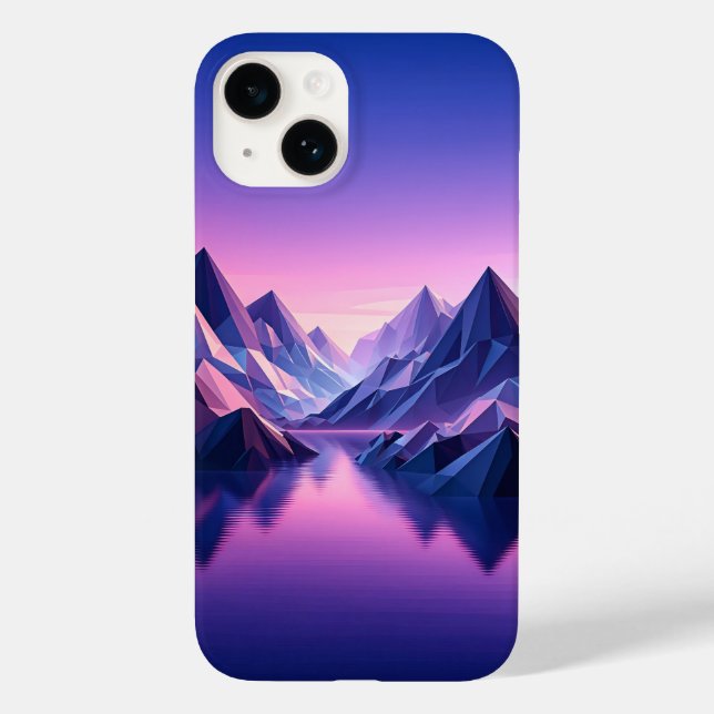 Modern Low Poly Mountain Phone Case - Geometric  (Verso)