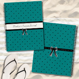 Modern Luxury Teal Monogram Summer Travel Journal
