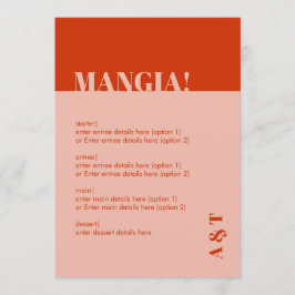 Modern Mangia - Menu de Casamento Laranja Italiano