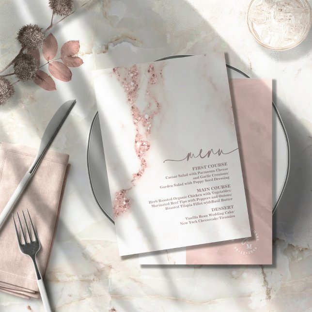Modern Marble Glitter Wedding Rosa Dourado ID816 (Criador carregado)