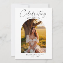 Modern Memorial Photo Funeral Sympathy Prayer Card