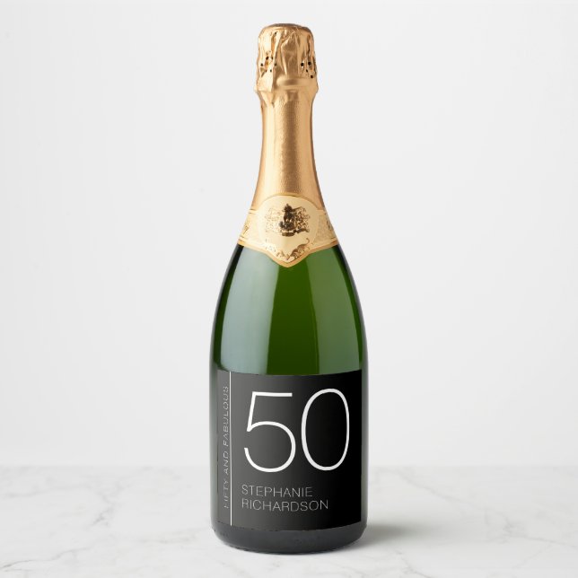 Modern Minimal Fifty and Fabulous 50th Birthday (Frente)
