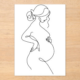 Modern Minimalist Abstract Line Art Drawing Poster