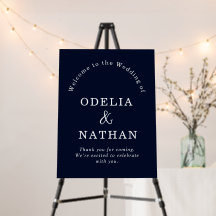 Modern Minimalist Curved Text Wedding Welcome