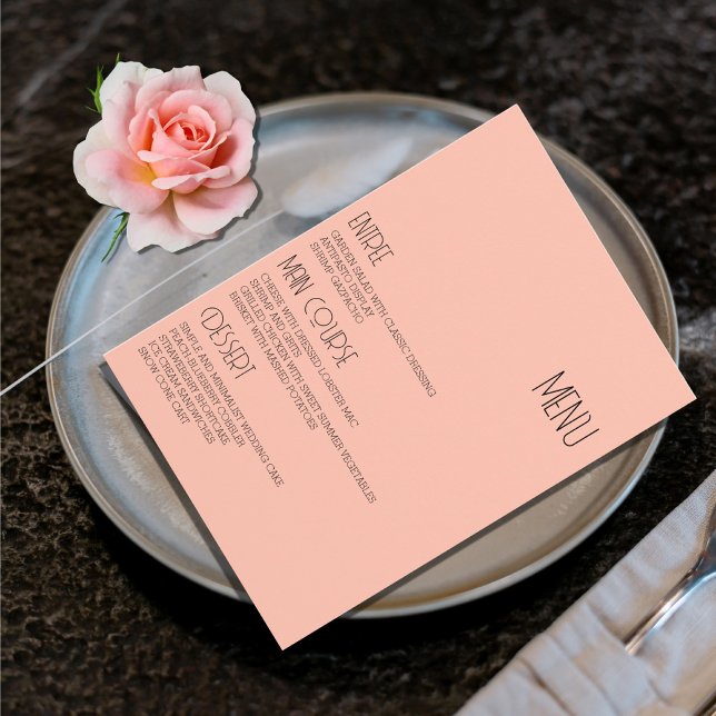 Modern Minimalist Pastel Wedding Table Menu Cards  (Criador carregado)