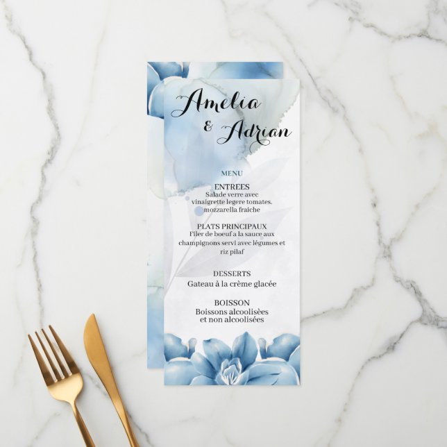 Modern Minimalist Reception Dinner Menu (Frente/Verso In Situ)