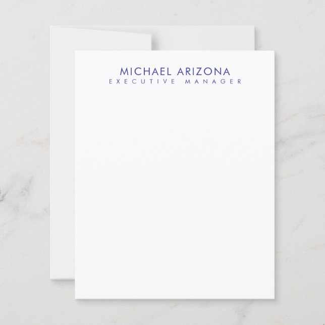 Modern Minimalist Simple Plain Name Paper Sheet (Frente)