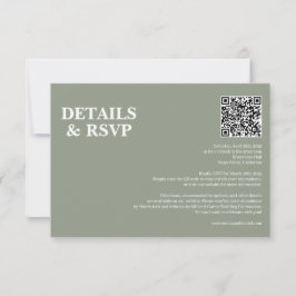 Modern Minimalist Wedding RSVP Card