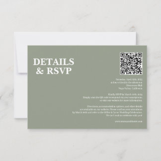 Modern Minimalist Wedding RSVP Card