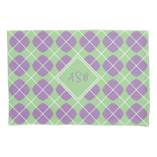 Modern Mint Purple Diamond Argyle Monogram (Frente)