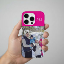 Modern Monogram 1 Photo Hot Pink